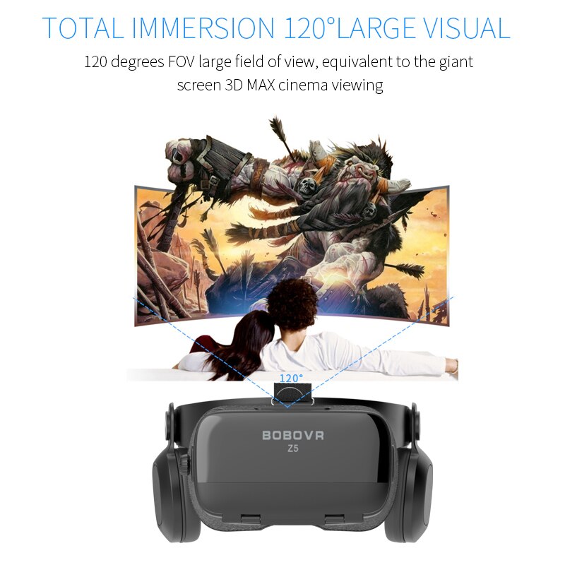 BOBOVR Z5 120 FOV VR Virtual Reality Glasses Remote 3D Android Cardboard VR 3D Headset Stereo Helmet for Smartphones 4.7-6.2