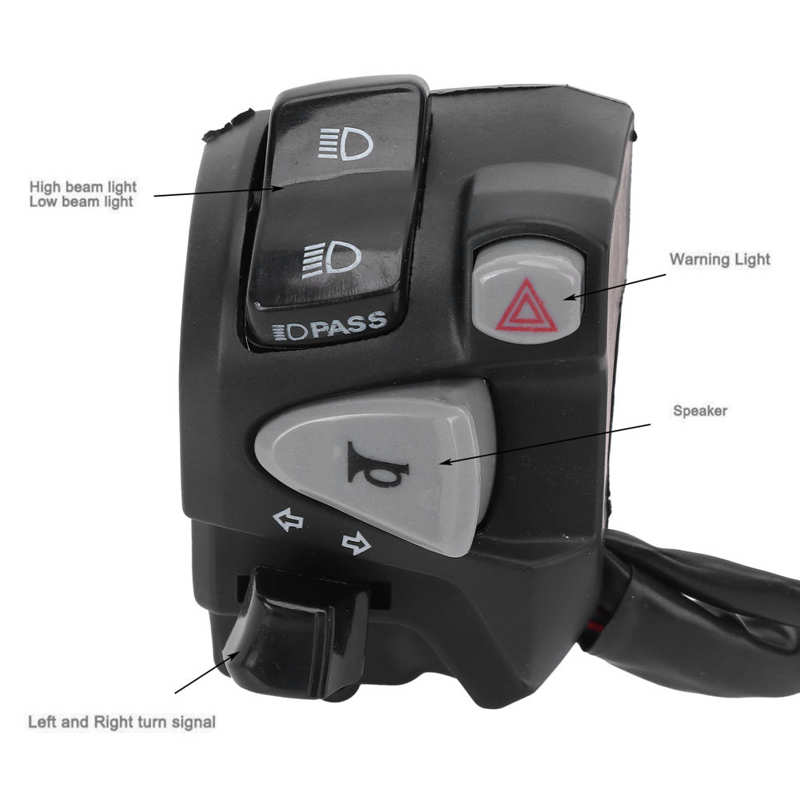 22mm Handlebar Switch Low/High Beam Control Button Replacement for Honda MSX SF 125