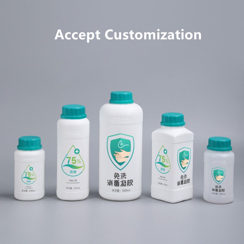 Plastic Bottle with Blue Cap HDPE Material Storage Container for Liquid Reagent Food Grade Sample Bottle