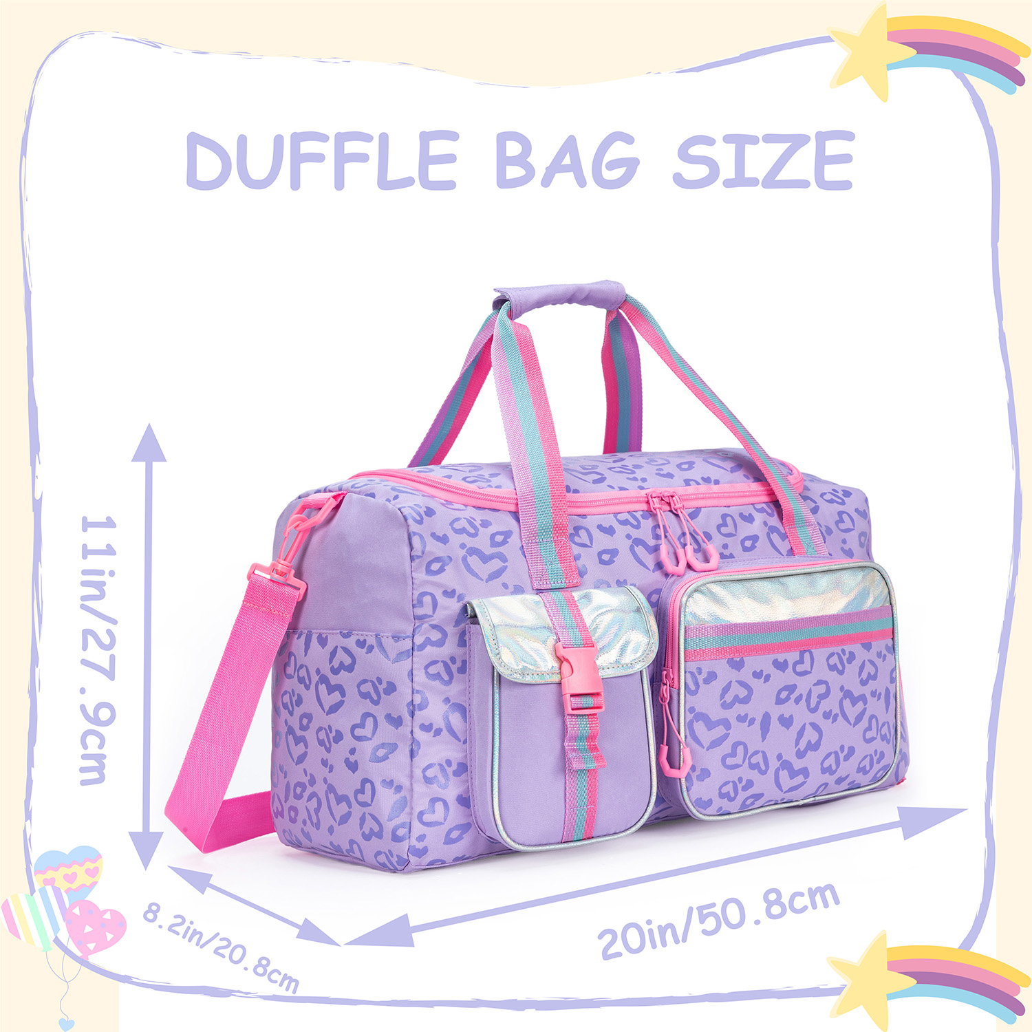 Bolsa de lona para niñas y mujeres, bolsa de viaje para , bolsa de noche para niñas y mujeres, bolsa de dormir para niñas, bolsa de baile para gimnasio, 1 ud.