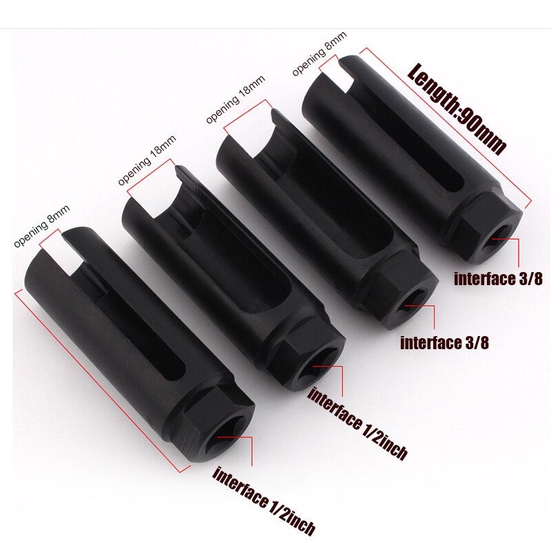 1PCS Oxygen Sensor Socket 3/8 or 1/2" Oxygen Sensor Wrench Universal 22mm Drive Disassembly Tool Car Remover Hand Tool