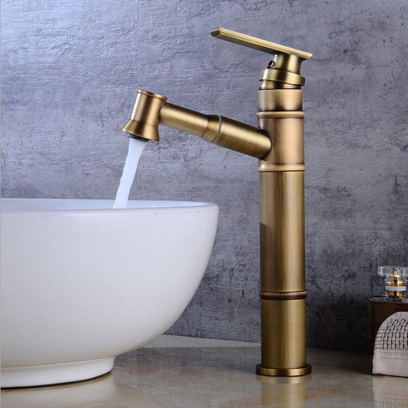 Badkamer Trek Kraan Zwart warm en Koud Messing met Drie Water Outlet