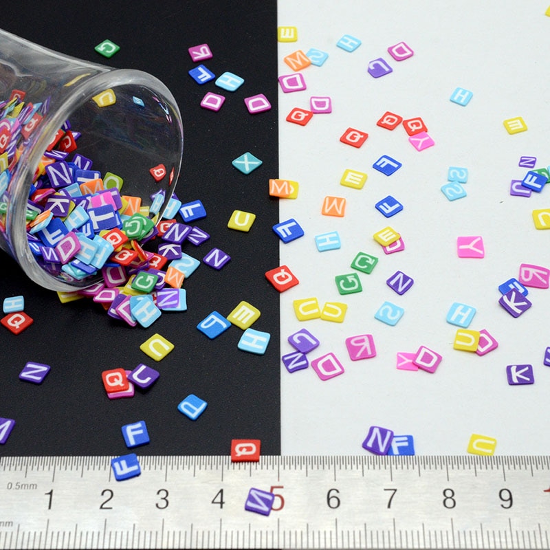 50g/lot Polymer Clay Fimo Letters /Alphabet Mix Sprinkles Lovely confetti for Crafts Making, DIY Confetti