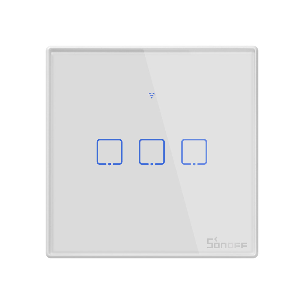 SONOFF TX T2/T3 UE/REINO UNIDO/EE. UU. Wifi/433mhz RF Interruptor táctil de pared inteligente 1/2/3 Gang Control remoto Wifi interruptores de luz para hogar inteligente