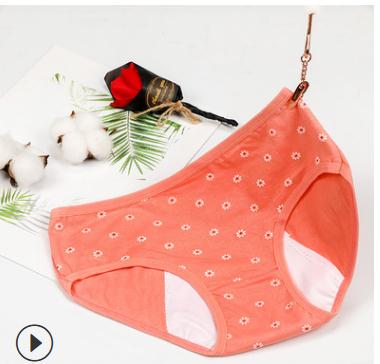 Meisje Menstruele Slipje Fysiologische Slips Bloemen Lingerie Lekvrij Verbreed Vrouwelijke Ondergoed Studenten Waterdicht Slipje: 2