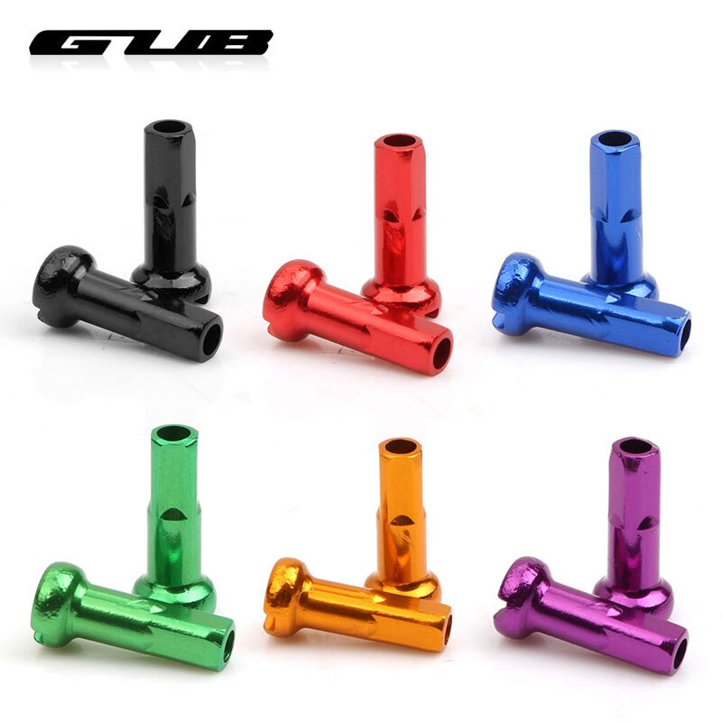 Gub 100 stk eiker nipler cnc-maskinerte elokserte  g14 eiker caps legering lett vekt flerfarge alternativer sykkel hjul felg deler