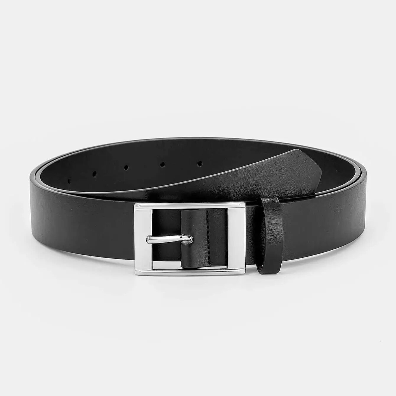 Cinto de fivela de couro falso masculino, moda casual business