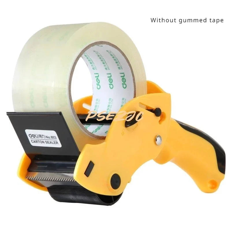 Tragbarer Verpackungsbandabroller, 6 cm, transparente Bandschneidemaschine, manuelle Verpackungsmaschine: Gelb