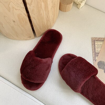 Mishansha Winterpantoffels voor dames en heren, warm, van pluche, gevoerd, maat 35-47, zwart, 42 EU