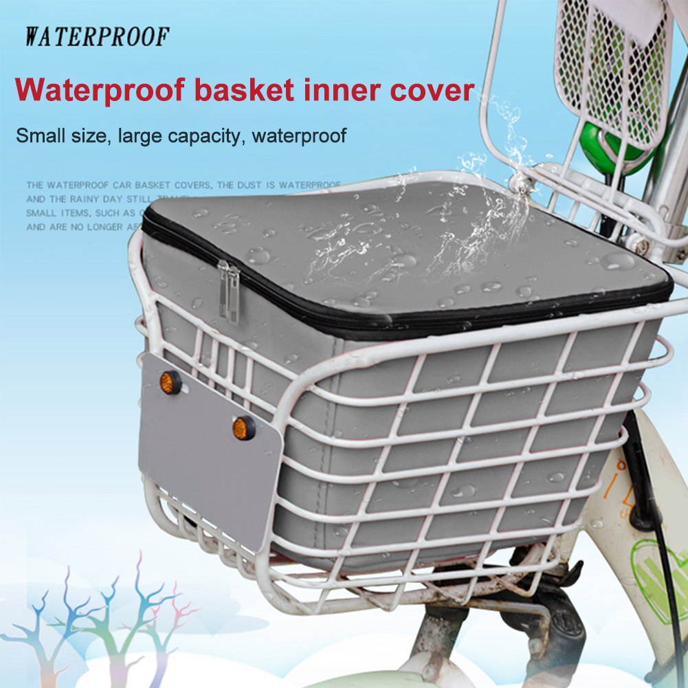 Double Zipper Universal Soft Riding Front Waterproof Liner Mobility Scooter Bicycle Basket Cover With Lid Accessories Dustproof