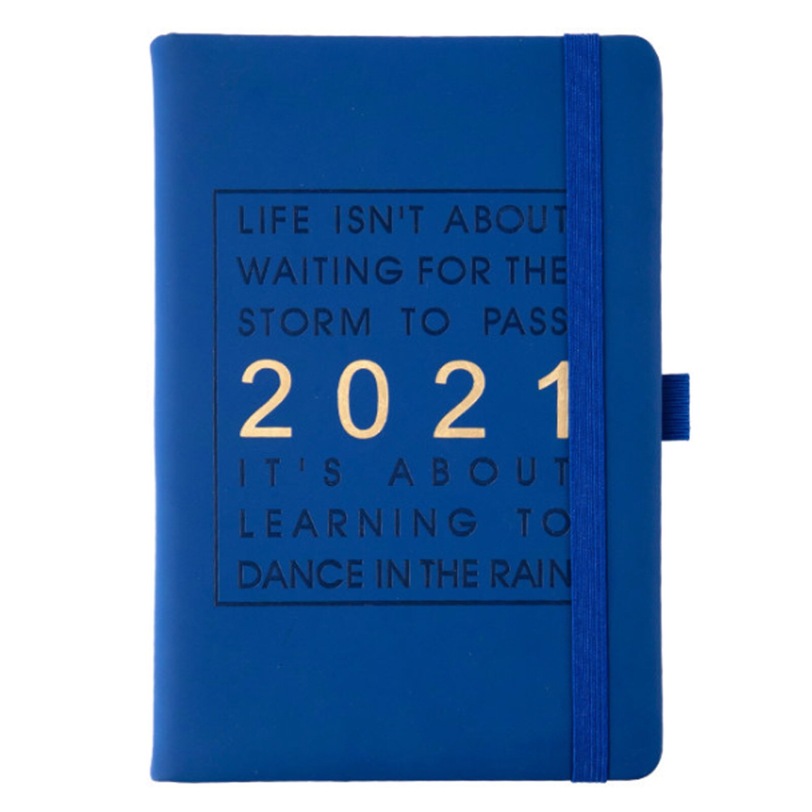 Daily Schedule Planner Calendar Notebook with Elastic Band Pen Holder for Home Office Students Supplies A5 Size: Navy Blue