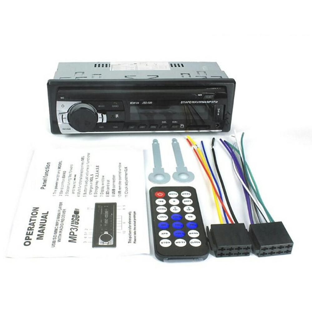 Car Radio Stereo Player Digital Bluetooth Car MP3 Player 60Wx4 FM Radio Stereo Audio Music USB/SD JSD-520 With In Dash AUX Input