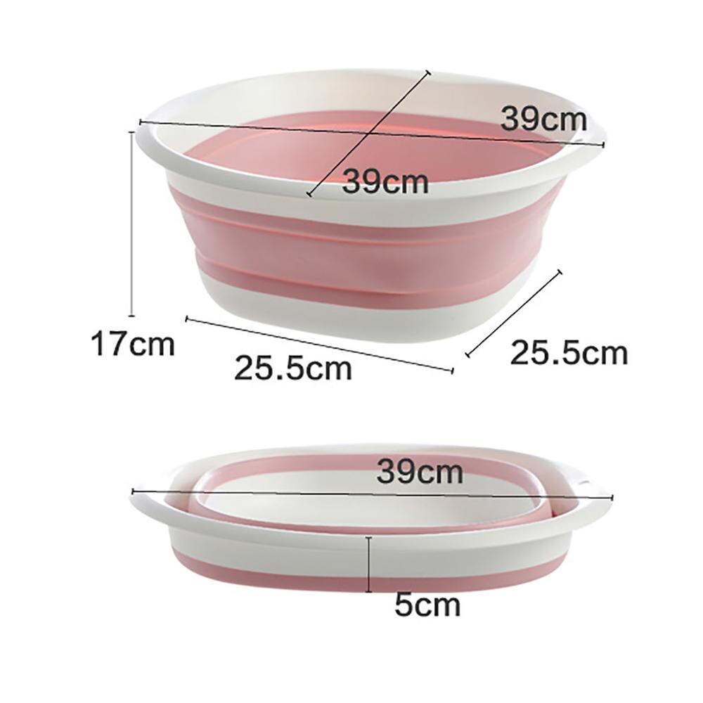 Huishoudelijke Vouwen Wastafel Draagbare Sink Voet Emmer Wastafel Plastic Opvouwbare Voet Wastafel Reizen Outdoor Kamp Bassins: Pink L