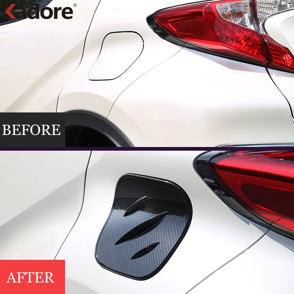 Cubierta de fibra de carbono para tanque de combustible, pegatina embellecedora de tapa de Gas para Toyota C-HR CHR , , , , 2022