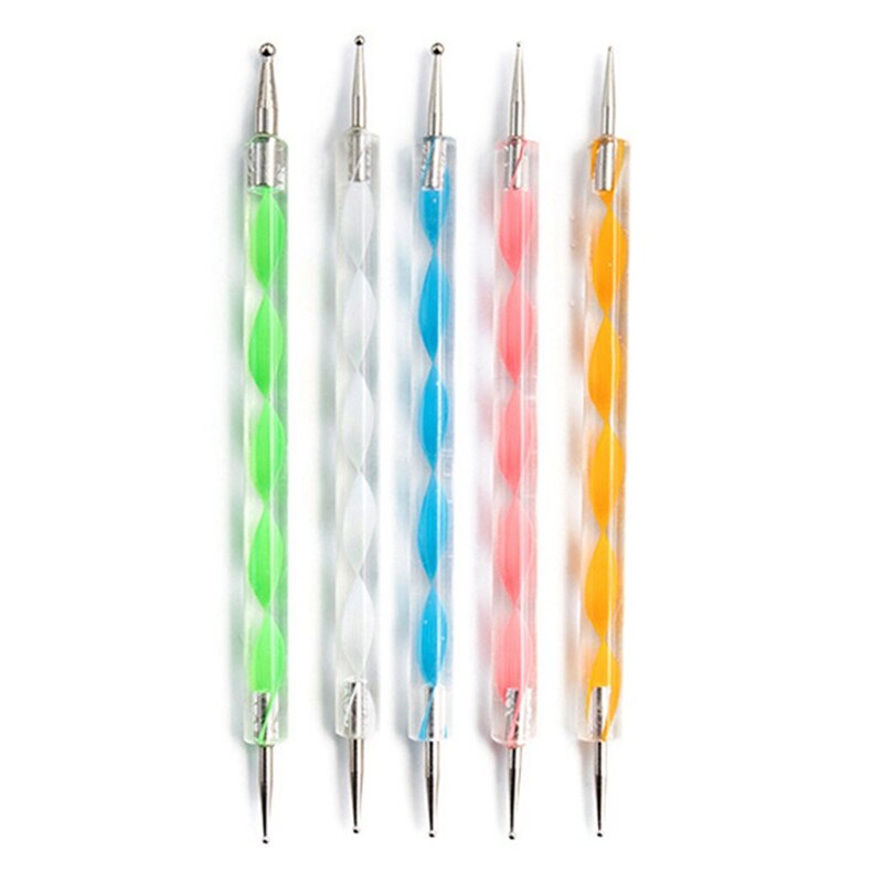 15 Stks/set Mandala Aardewerk Schilderen Nail Art Pen Puntjes Acryl Handvat Strass Crystal Brush Nail Puntjes Manicure Tool Kit #