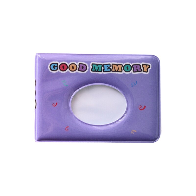 T84E Mini Photo Album Pocket Album for Student Cards Small Postcard INS Wind Hollow 3 Inch 36 Photos Storage Case: Purple