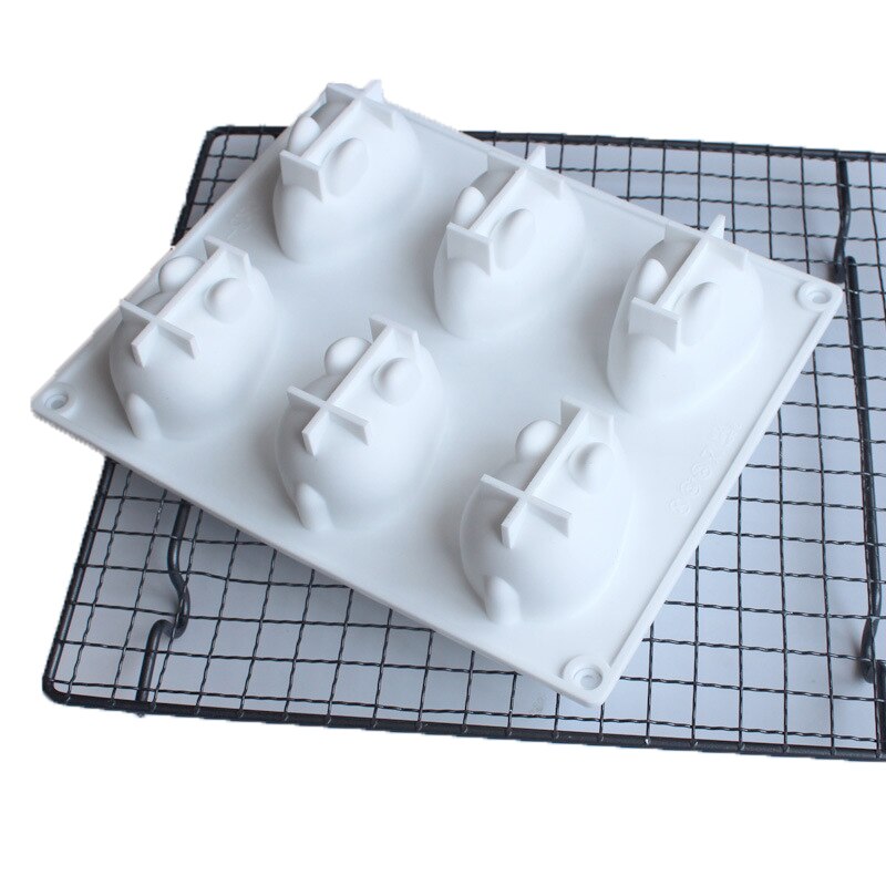 Siliconen 3D Bunny Konijn Mold Cake Decorating Mould Voor Bakken Mousse 6 Vormen