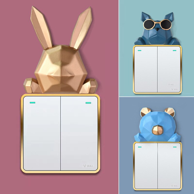 Luxury Wall Lamp Socket Block Switch Sticker Decorative Wall Sticker Border Beautification Protective Cover Home