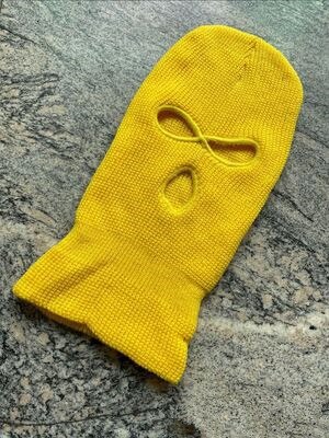 Ski Mask Knitted Face Cover Winter Balaclava Full Face Mask for Winter Outdoor Sports CS Winter Three 3 Hole Balaclava Knit Ha: Yellow