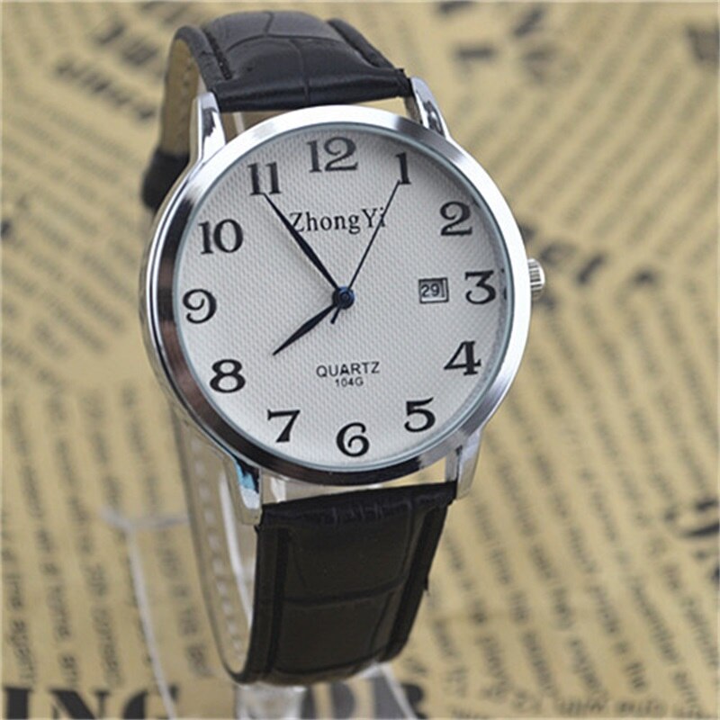 Couple montre Quartz femmes hommes montre bracelet en cuir de luxe montre-bracelet Date affichage robe montres relogio masculino dames montre: lady 2