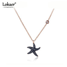 Lokaer Titanium Rvs Clay Crystal Zeester Choker Ketting Sieraden Mooie CZ Hanger Collier Voor Vrouwen N19061