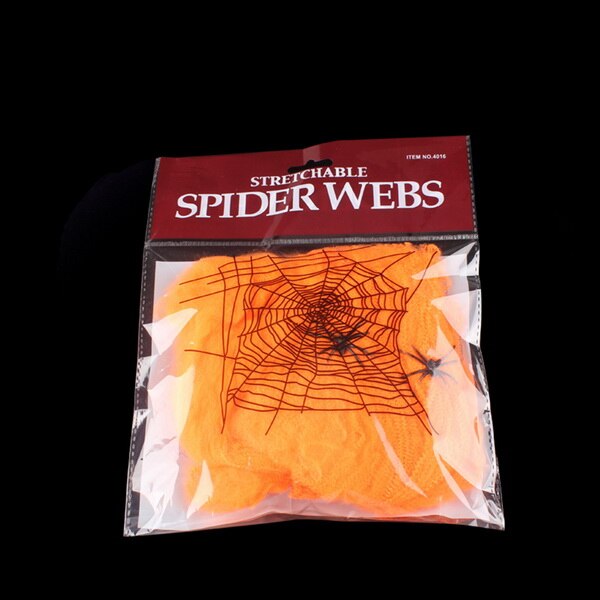 Halloween Scary Party Scene Props White Stretchy Cobweb Spider Web Horror Halloween Decoration For Bar Haunted House: Orange
