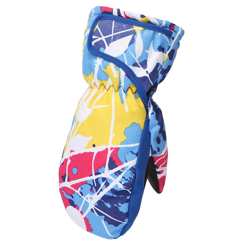Børns handsker taske henviser til skihandsker kold vinter varm farve linje syning handsker: Blå