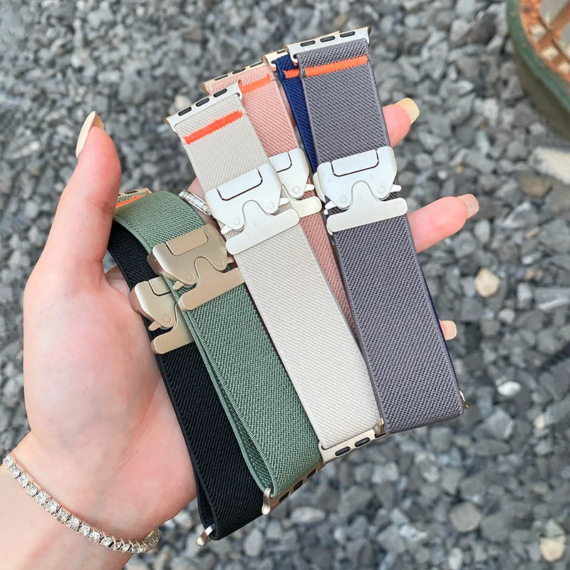 Sportsreimer til apple watch-rem 46mm 42mm 45mm ultra 2 49mm 44mm 41mm fallskjermarmbånd correa iwatch-serien 9 10 8 se 5 6 7