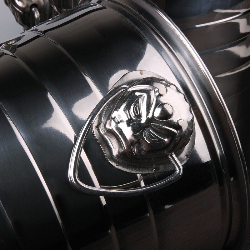Stainless Steel Silver Ice Bucket Thick Ice Holder Container for Party Champagne Wine Barrel Bar Tools