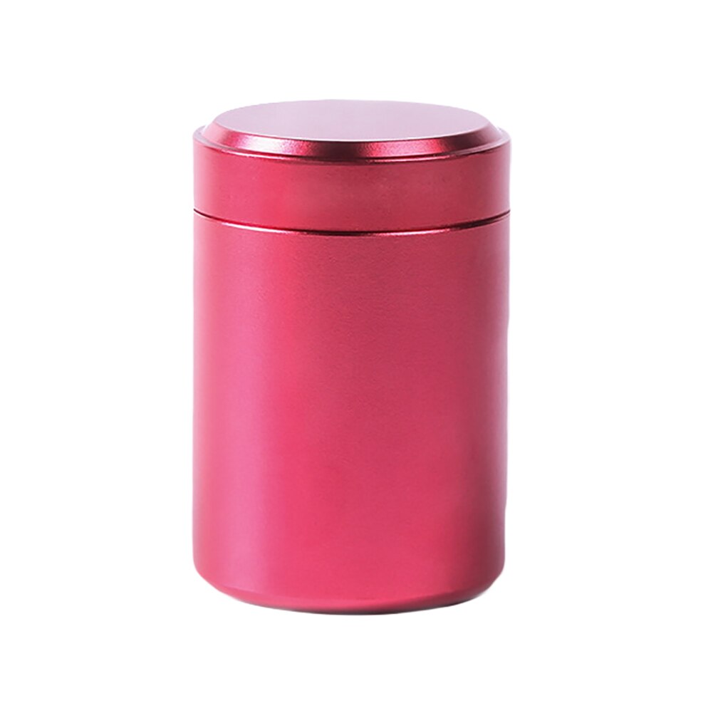Bote de almacenamiento de aluminio de 70ml para hierbas, tarro para alijo, hermético, a prueba de olor, hierbas, especias, contenedores de té, jarras de contenedores, botellas: Rojo
