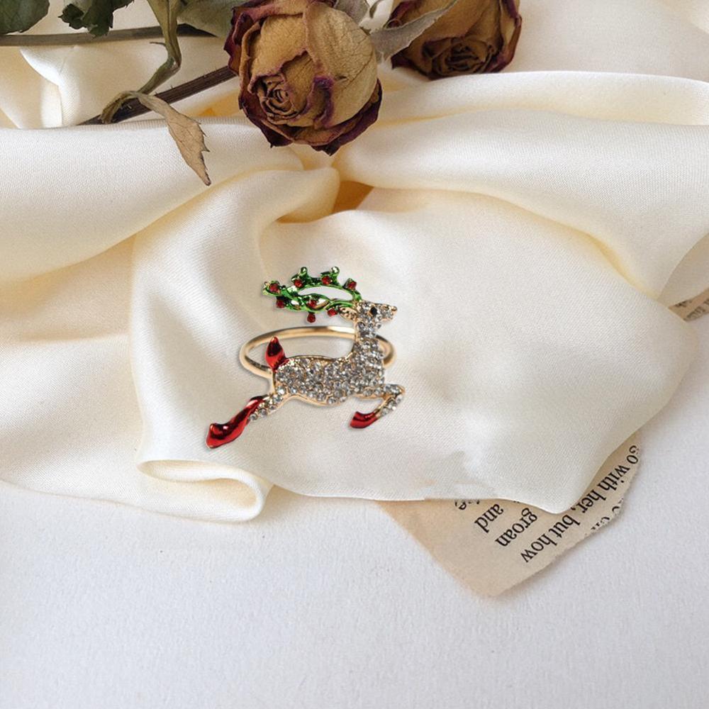 Christmas Tableware Napkin Ring High-end Xmas Wreath Tree Buckle Sample Hotel Mouth Bow Ring Table Ring Flower Napkin Y7F8