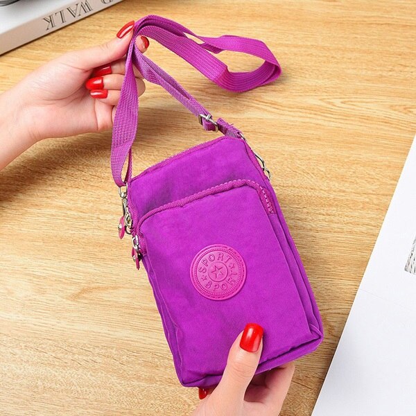 Lady Purses Zipper Coin Purse Women Canvas Fabric Wallets Clutch Woman Wallet Cards ID Holder Moneybag Pocket Bag: Purple