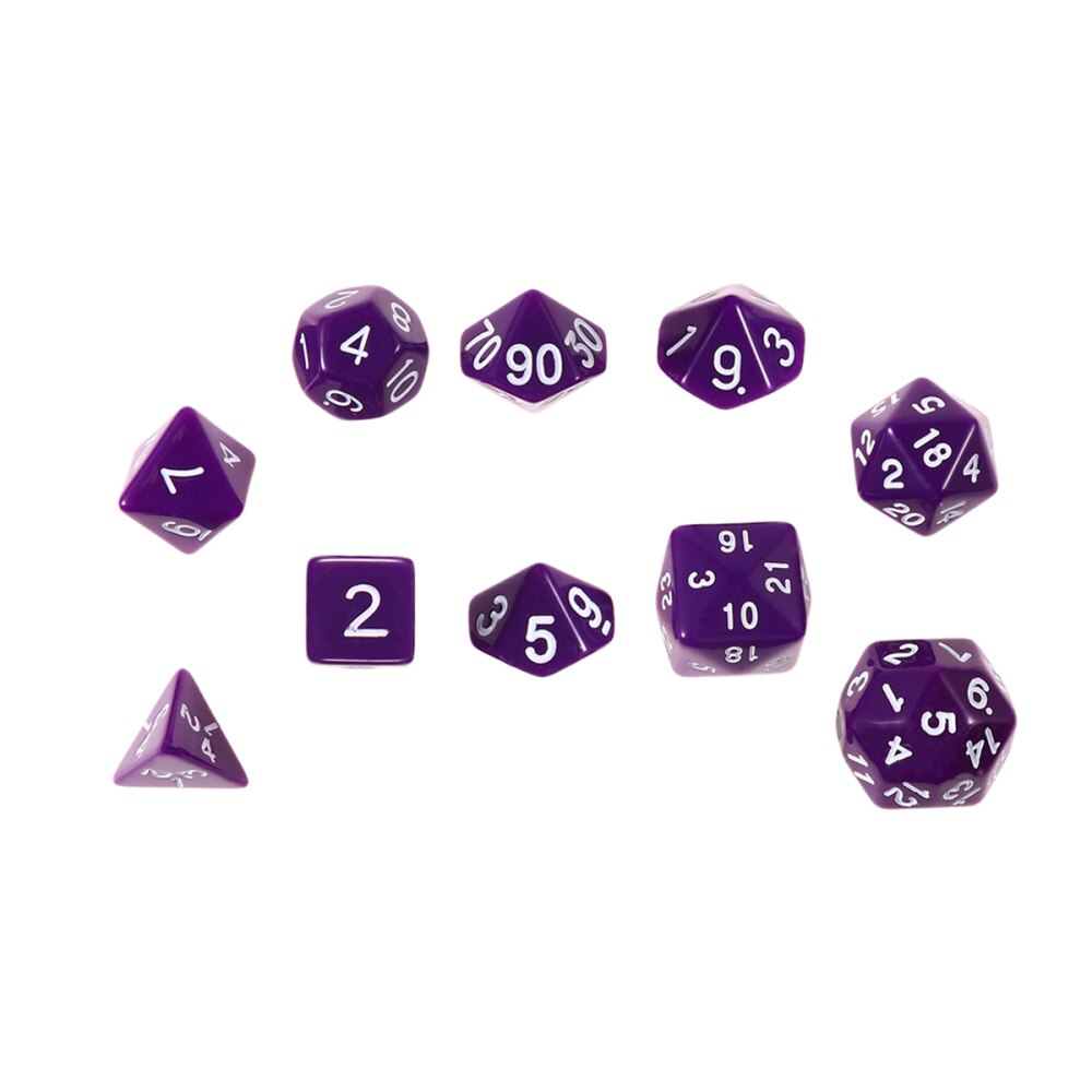 1 set van /10 stuks acryl polyhedron dobbelstenen, getallen dobbelstenen, veelzijdige entertainment dobbelstenen voor thuis, bar, bordspellen (zwart): Default Title