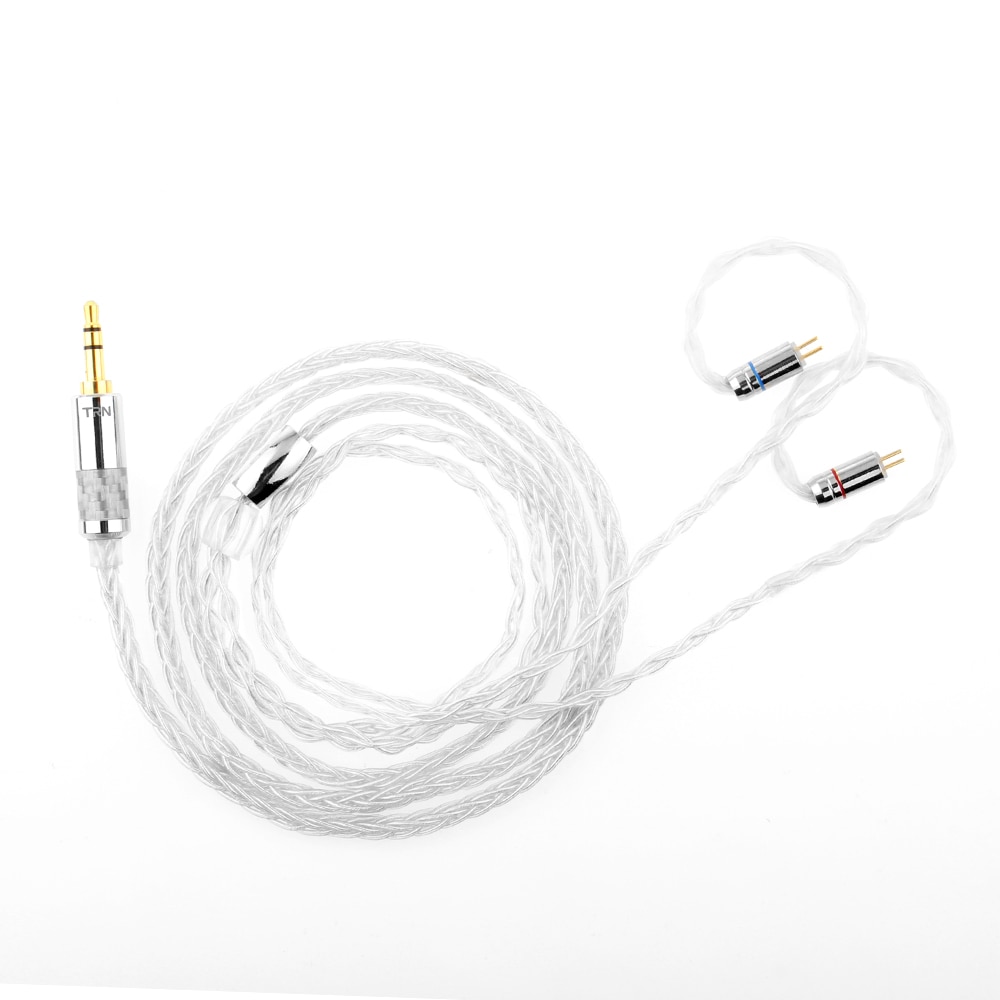 Newest TRN T3 8 core silver cable Upgrade Earphone Cable 3.5/2.5mm MMCX/2Pin Connector For TRN V90 BA5 ST1 V80 T3 P1 T4 ZSX C12