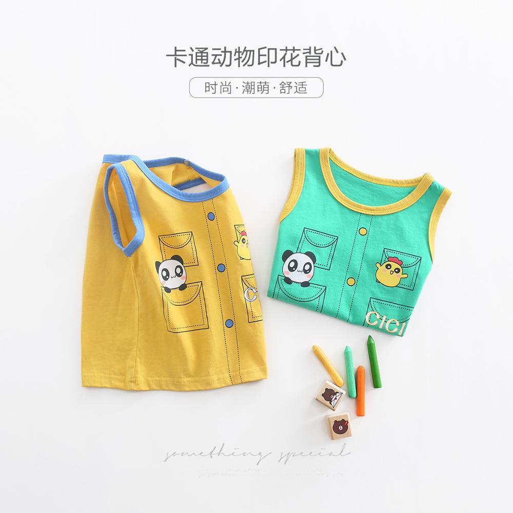 Ciciibear 0-5Y Baby Zomer Katoenen T-shirts Jongens Meisjes Mouwloos T-shirt Cartoon Gedrukt Vest Koreaanse Stijl Kinderen Kleding