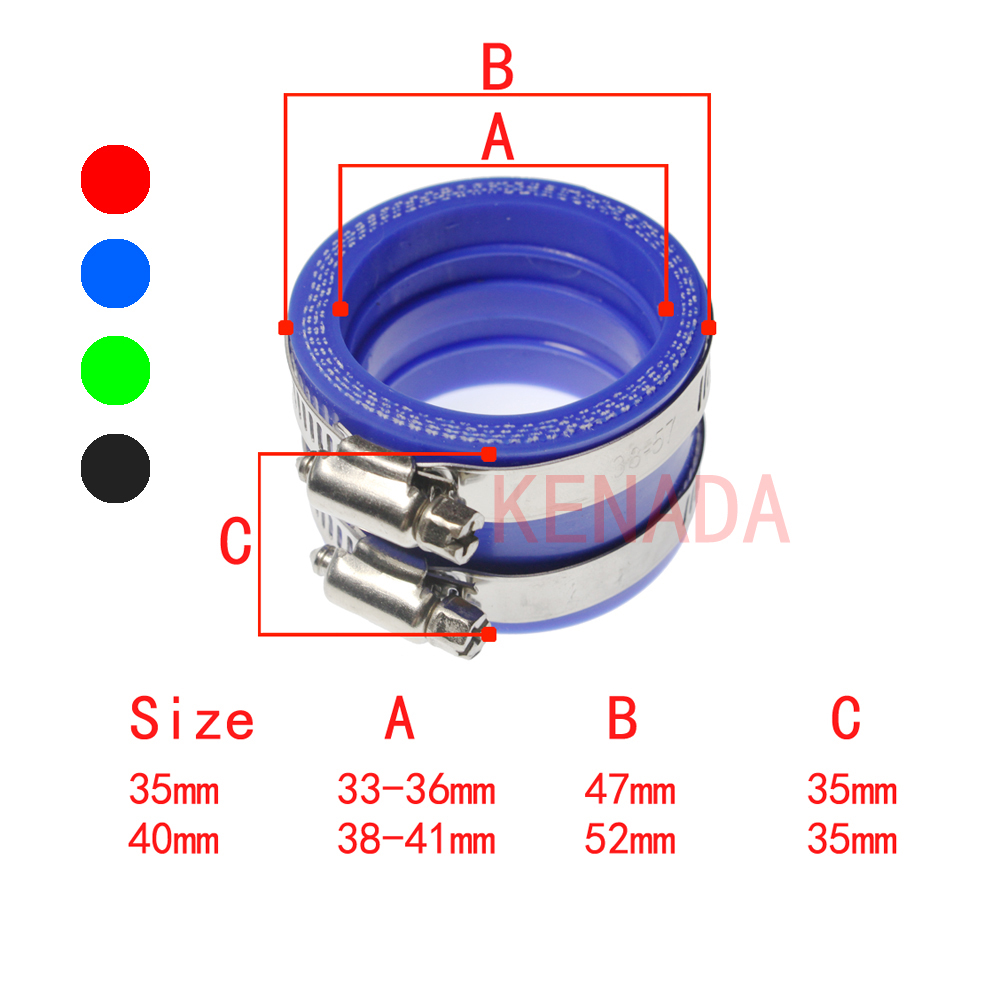 Adaptador de goma para carburador de motocicleta, 35mm, 40mm, 42mm, 45mm, tubo de entrada, accesorios de motocicleta para PWK KEIHIN OKO KOSO