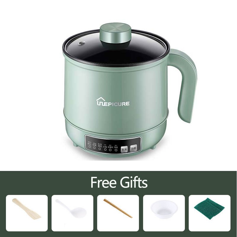 Electric Cooker Multi Rice Cooker Non-stick Pan 110V/220V Samll Pot Household Cooking Machine US/EU Plug: Upgrade Green-1 / EU