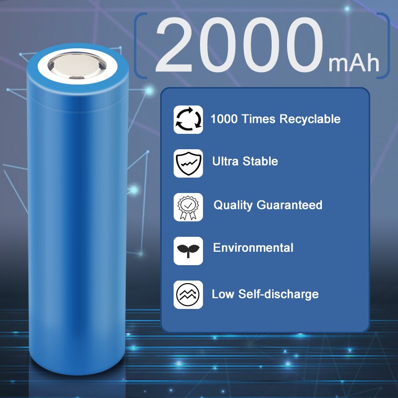 JOUYM Original 3.7 v 2000mah 18650 Lithium Recharg... – Vicedeal