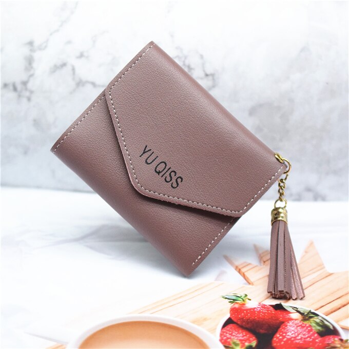 Portemonnee dames/heren pu leer rood/zwart/grijs/groen/paars/roze dames portemonnee slanke dames portemonnee kaarthouder hoesje: Lichtpaars