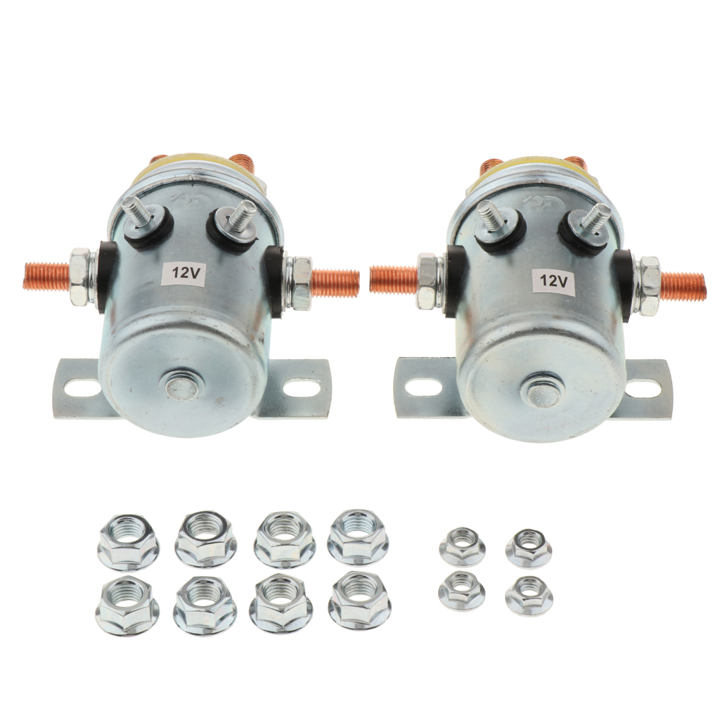 2 Pcs Lier Starter Solenoid Relais Schakelaar Effen Continu Duty Solenoid Relais Schakelaar 200A 12V Voor Lier Motor Golf carts Marine