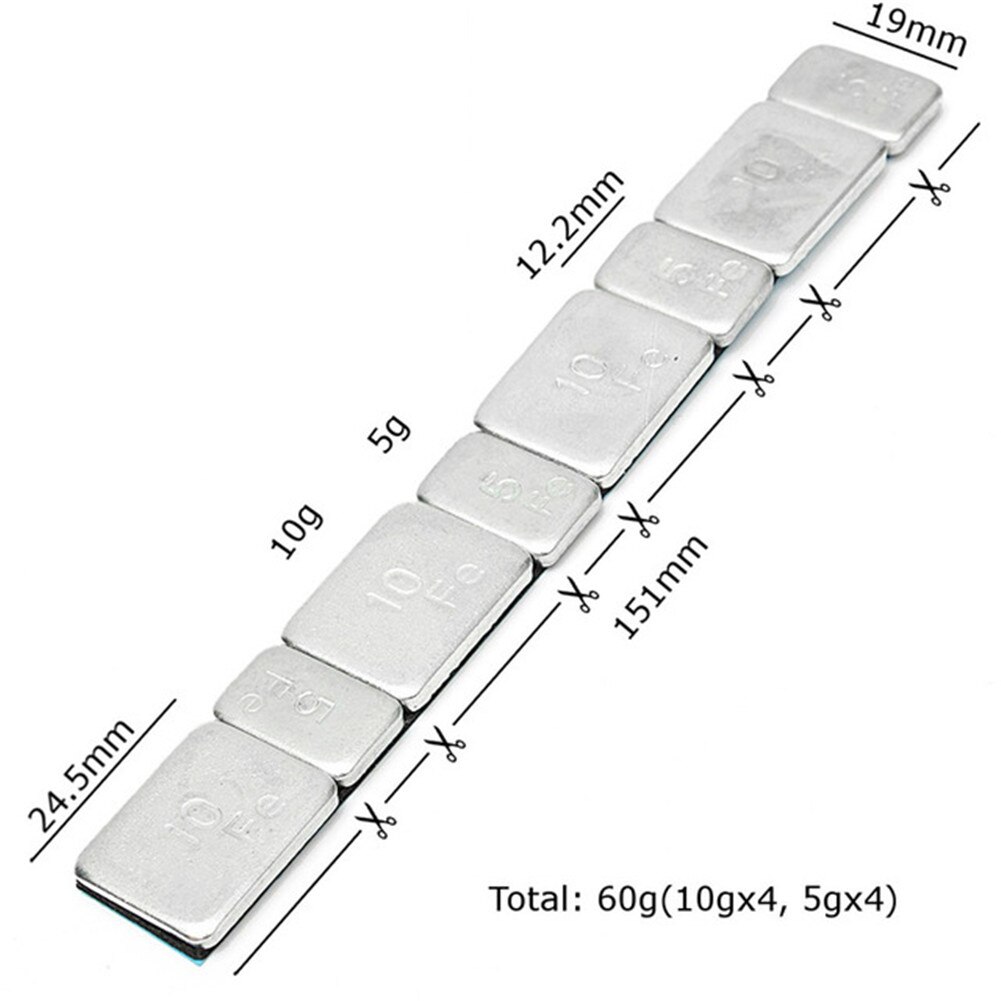 10pcs Universal Wheel Balance Weight Car Tire Adhesive Tire Balance Block Wheel Iron Tyre Balancer for Cars RC Boat Motorcycle