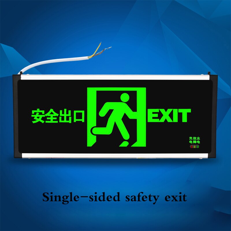 national standard safety exit sign led fire emergency light emergency passage evacuation sign light: Single side Exit