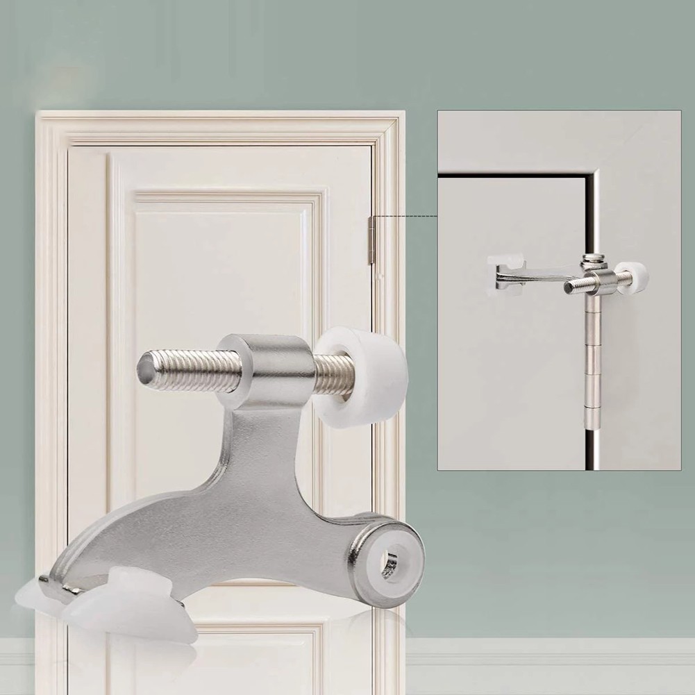 2pcs Hinge Pin Door Stopper Adjustable Heavy Duty Doorstops Wall Mounted Thicken Zinc Ally Door Stops