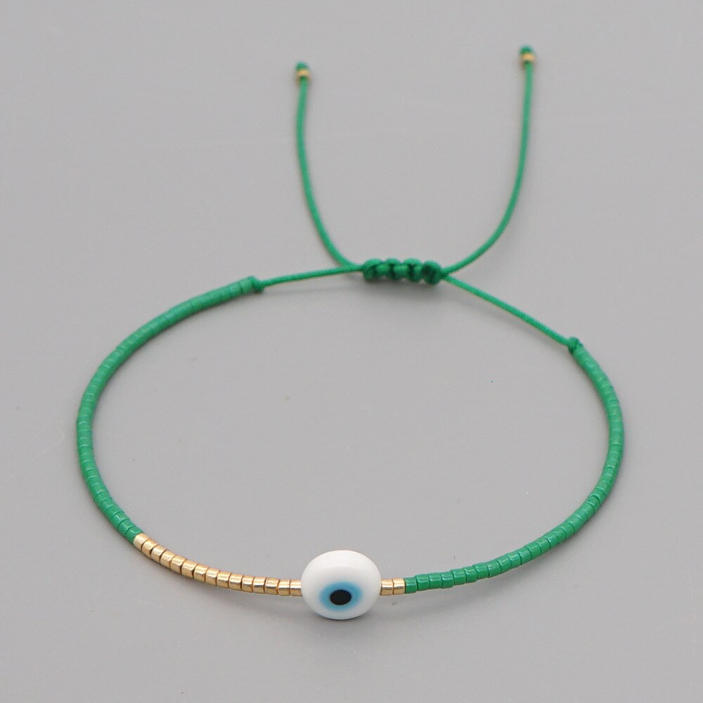 Bransoletka z greckim oczkiem bransoletka z tureckim nazarem String proste bransoletki dla kobiet mężczyzn koraliki Miyuki biżuteria Pulsera mal de ojo: K