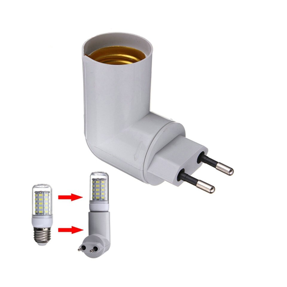 PBT PP Naar E27 Base LED Licht Lamp Houder Lamp Adapter Converter Socket EU plug naar E27