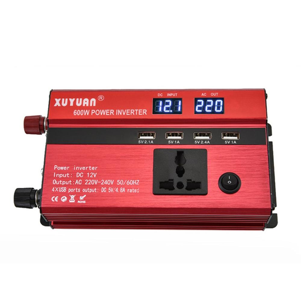Xuyuan Portable voitures véhicules puissant onduleur chargeur avec LCD écran convertisseur 12V à 220v/600w