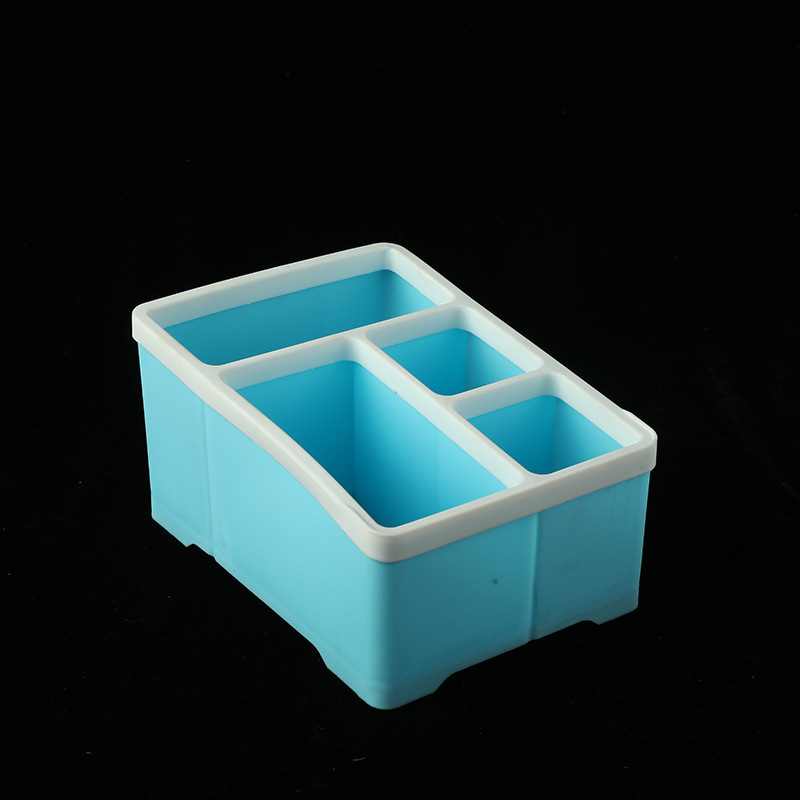 Remote Control Holder 4 Compartments Organizer Holder Stand Shelf Rack Holder for Universal TV DVD AC Home Storage Organization: Red