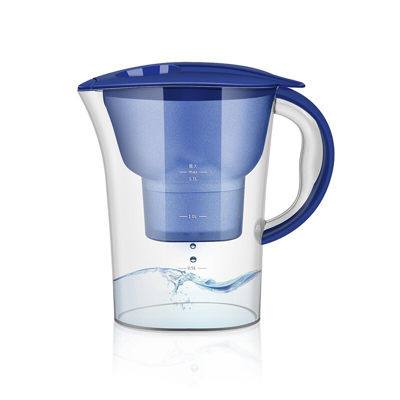 2.5L Clean Kettle Household Water Purifier Filter Kettle Kitchen Activated Carbon Filter Kettle Water Filter Jug Xiao Mi Home: Blue 2Filter element