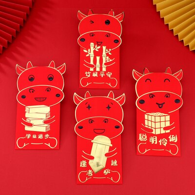 12 Pcs Jaar Van De Os Lange Szie Chinese Jaar Rode Envelop: HXT021