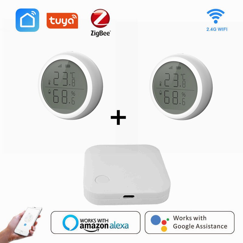 Temperature And Humidity Sensor With LCD Screen Display Working With TuYa ZigBee Hub Battery Powered Smart Life: Option 2